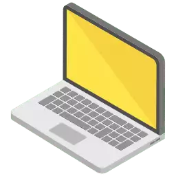 graphic of a laptop with a Golden Yellow screen